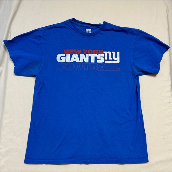 New York Giants Football TSHirt Unisex Large Blue NY Sports Athlete Short Sleeve - Picture 1 of 7